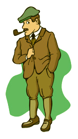 This image shows an example of clip art. The clip art is a man with a pipe.