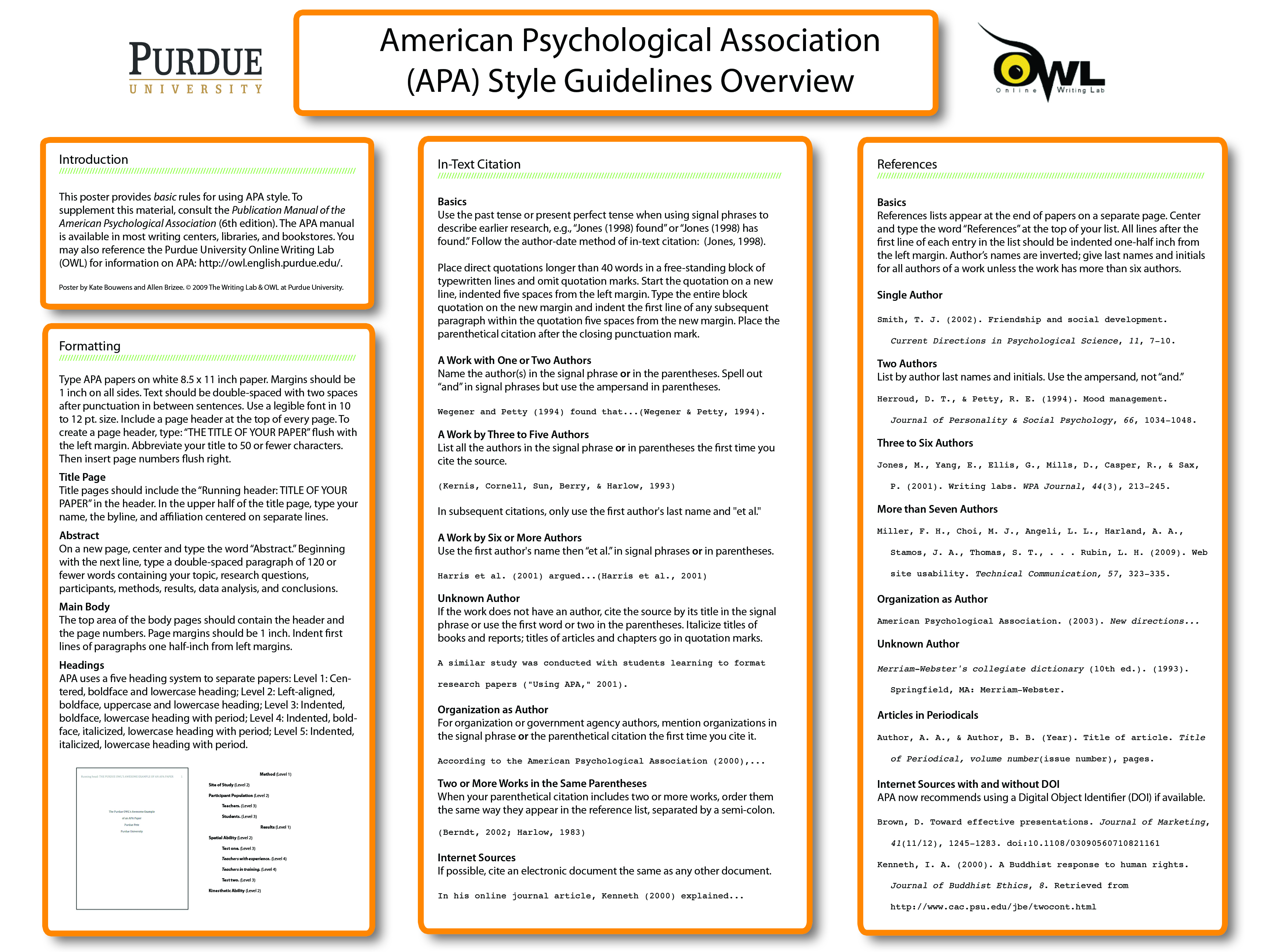 Apa Classroom Poster Purdue Writing Lab