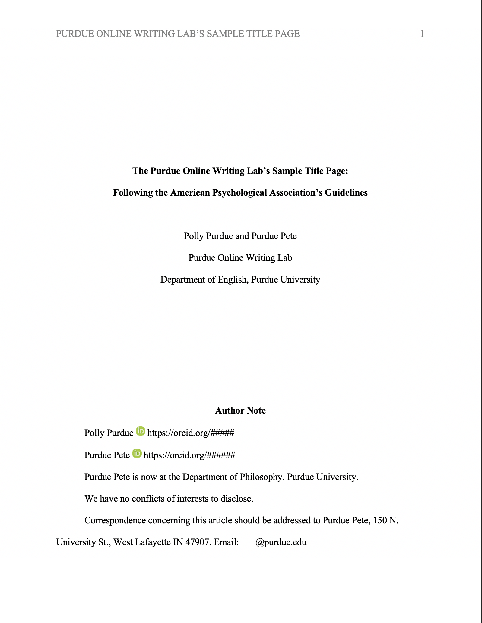 This image shows the title page for a professional APA seventh edition paper.