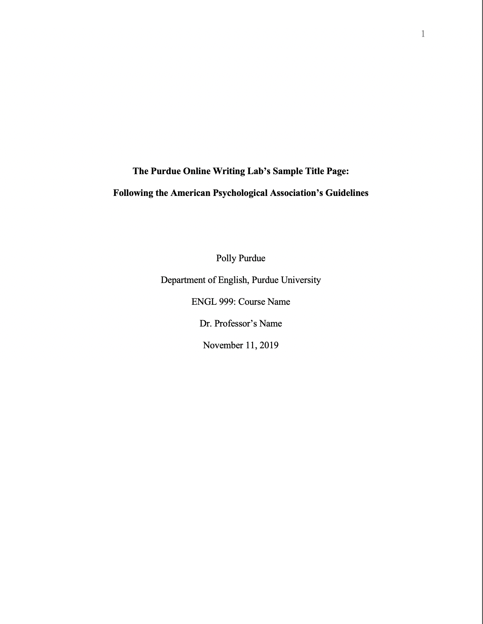 This image shows the title page for a student APA seventh edition paper.